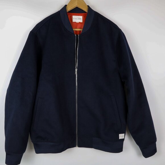 Five Four Los Angeles - Chamonix Mens Bomber Jacket Size Large - Midnight (BLUE) - Picture 1 of 8